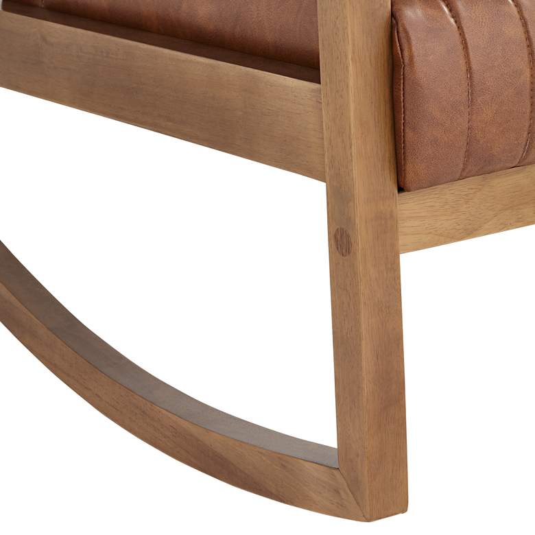 Image 5 Ava Rust Brown Wood Frame Rocking Chair more views