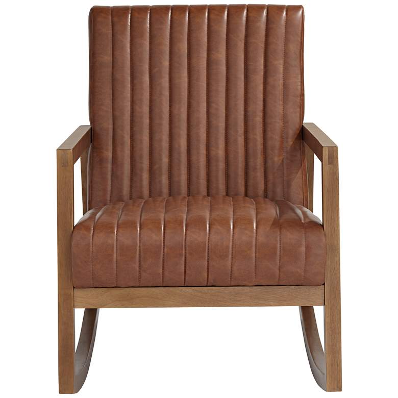 Image 6 Ava Rust Brown Wood Frame Rocking Chair more views