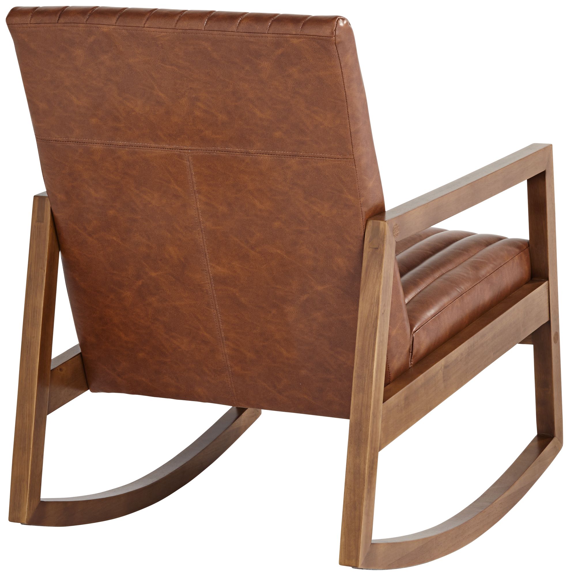 Ava Rust Brown Wood Frame Rocking Chair