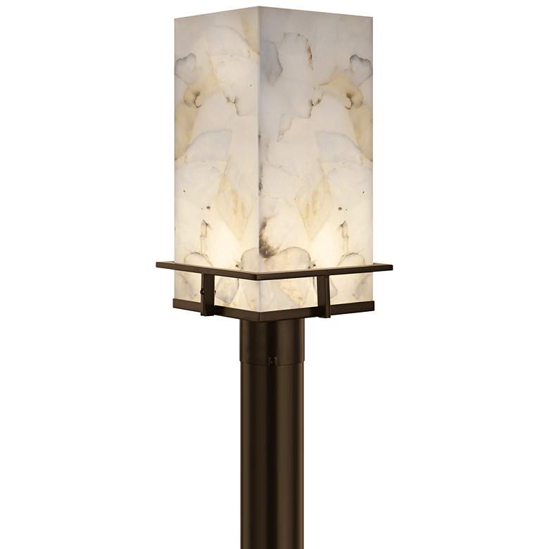Image 2 Avalon 18" High Bronze and Alabaster LED Outdoor Post Light