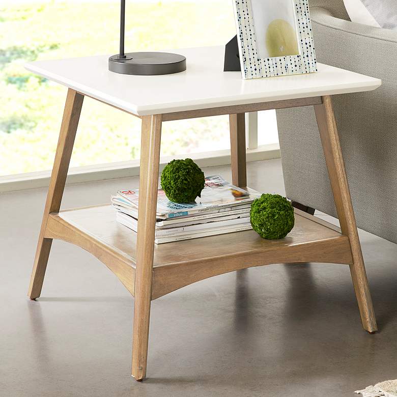 Image 1 Avalon 24" Wide Natural Wood Modern End Table