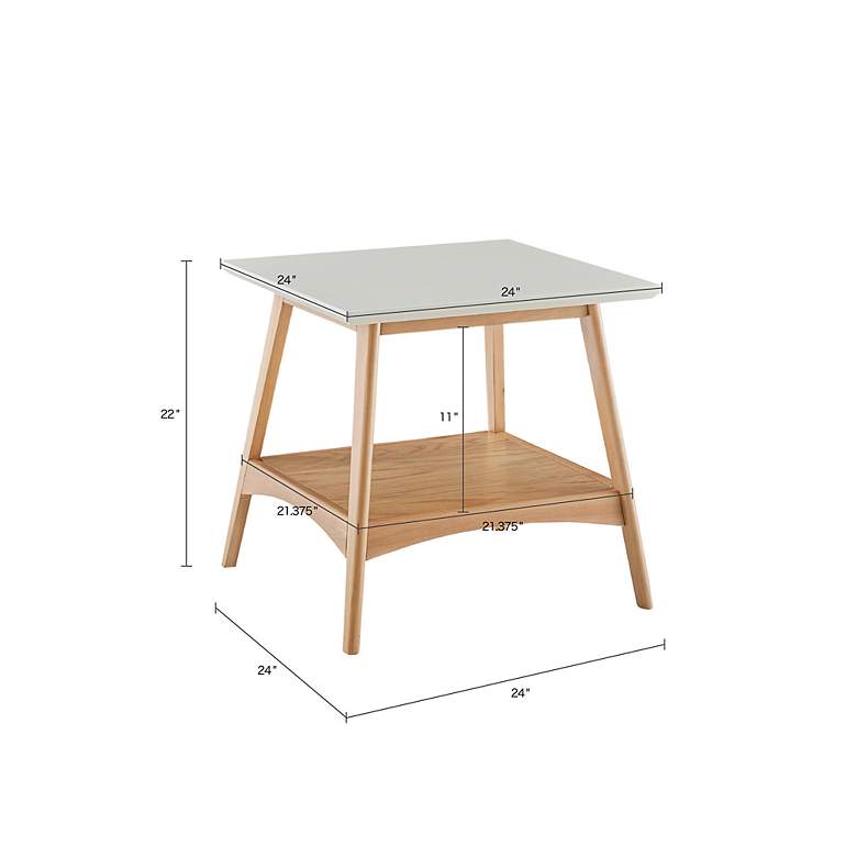 Image 7 Avalon 24" Wide Natural Wood Modern End Table more views