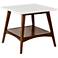 Avalon 24" Wide White and Pecan 1-Shelf Wood End Table
