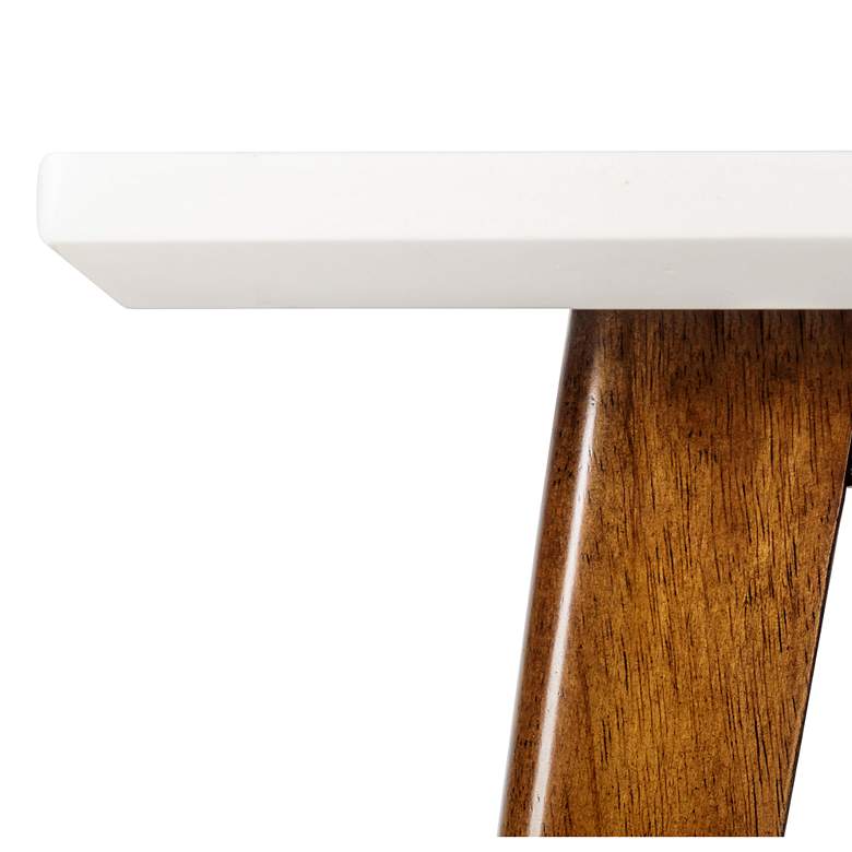 Image 6 Avalon 24" Wide White and Pecan 1-Shelf Wood End Table more views