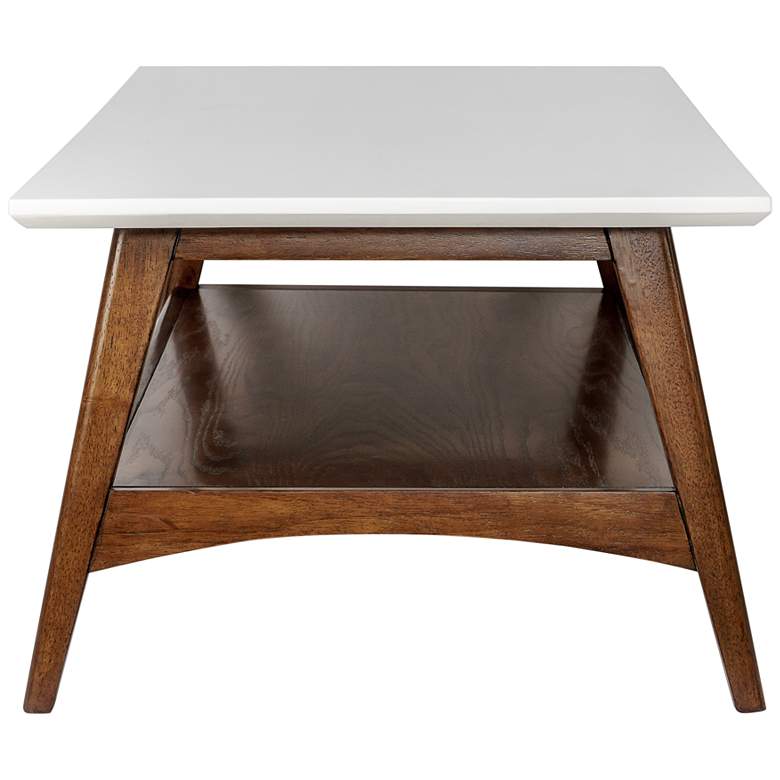Image 3 Avalon 24"W Off-White Pecan Wood Rectangular Coffee Table more views