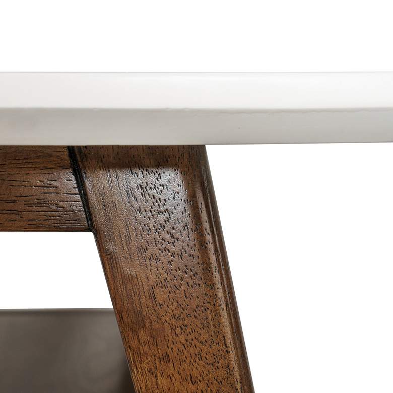 Image 4 Avalon 24"W Off-White Pecan Wood Rectangular Coffee Table more views