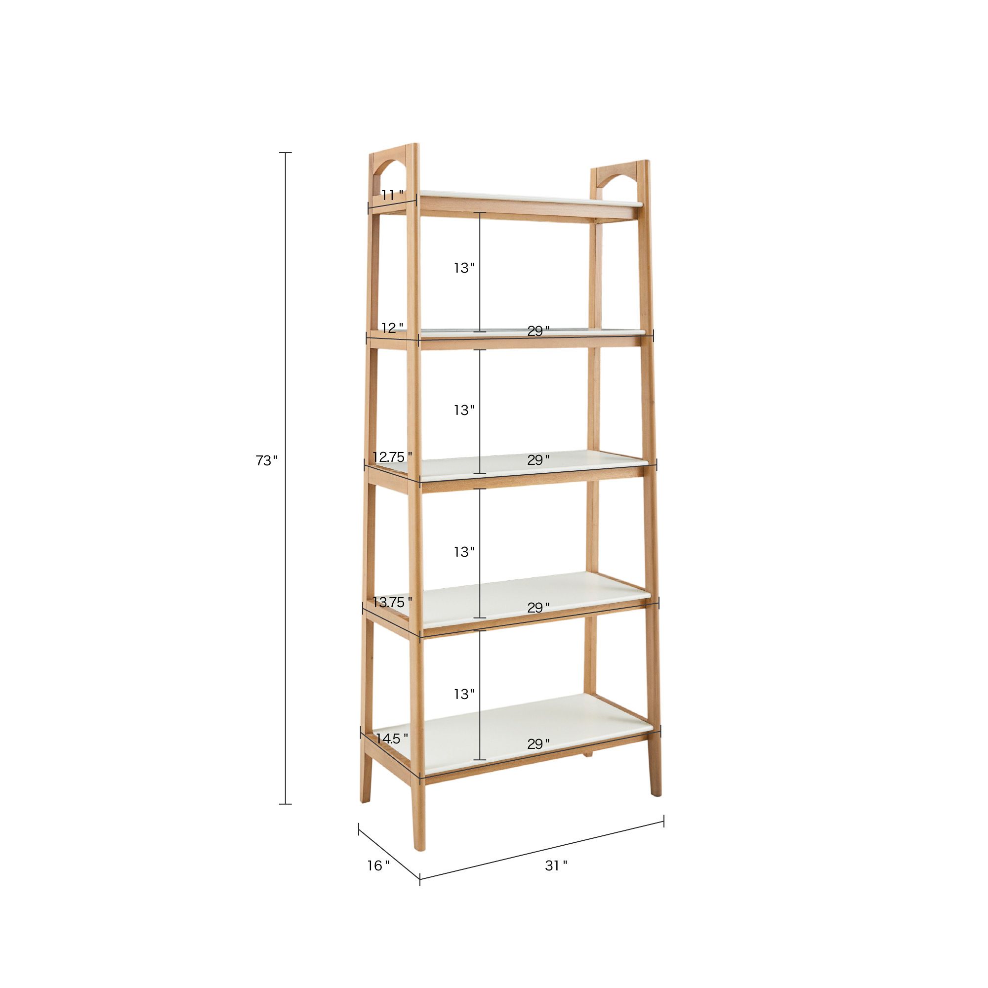 Avalon 31" Wide Natural Wood 4-Shelf Bookcase