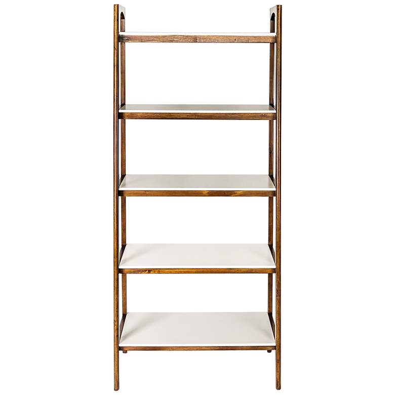 Image 4 Avalon 31" Wide Pecan Wood 4-Shelf Bookcase more views