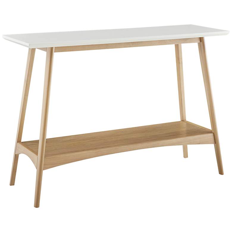 Image 2 Avalon 48" Wide Natural Wood Console Table with Shelf