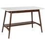 Avalon 48" Wide Pecan Wood Desk with Shelf