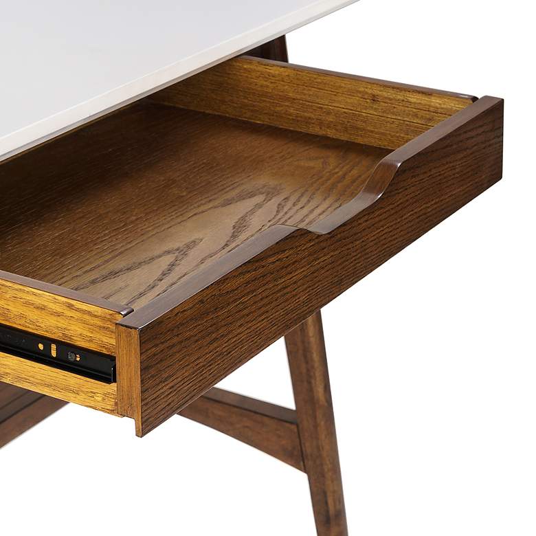Image 3 Avalon 48" Wide Pecan Wood Desk with Shelf more views