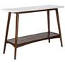 Avalon 48" Wide White and Pecan 1-Shelf Wood Console Table