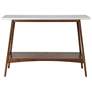 Avalon 48" Wide White and Pecan 1-Shelf Wood Console Table
