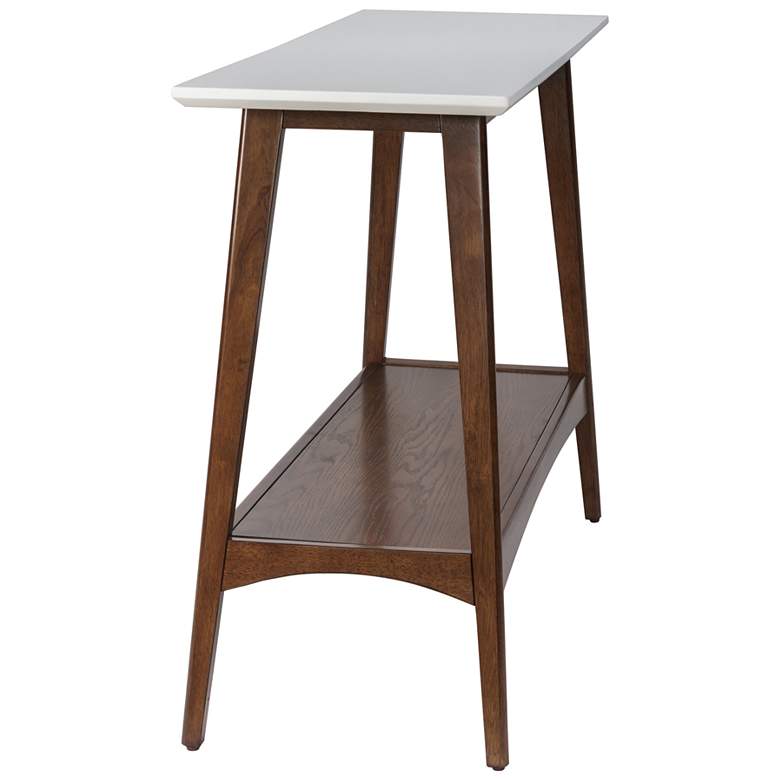 Image 4 Avalon 48" Wide White and Pecan 1-Shelf Wood Console Table more views