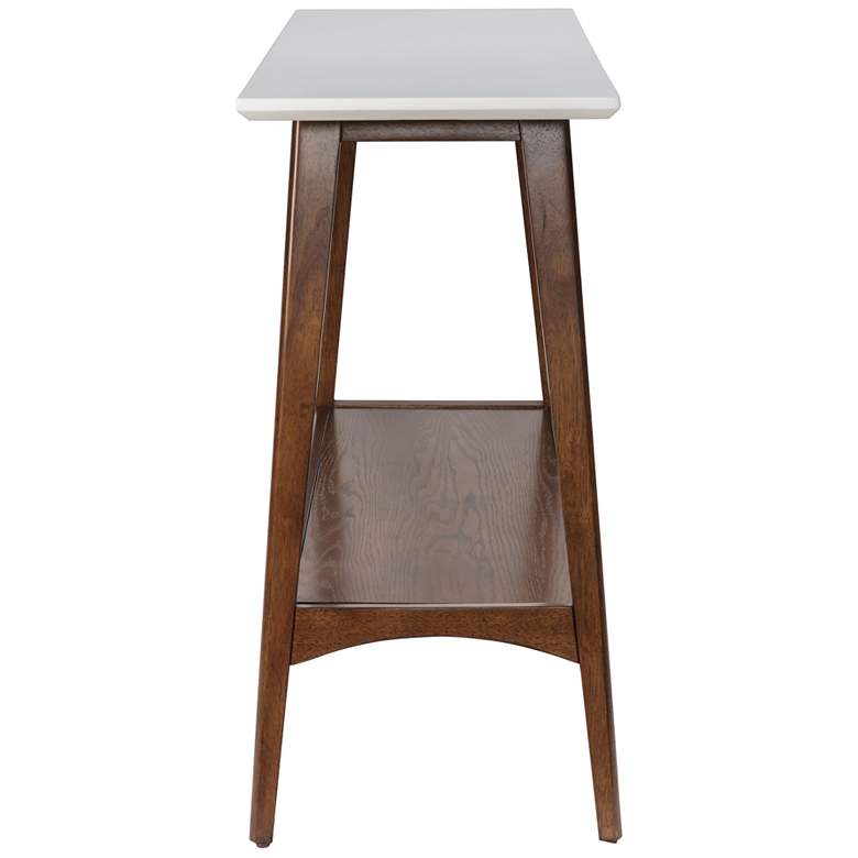 Image 5 Avalon 48" Wide White and Pecan 1-Shelf Wood Console Table more views