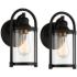 Avani 10 1/4" High Black and Brass Outdoor Wall Light Set of 2
