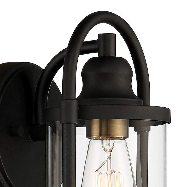 Image 3 Avani 10 1/4" High Black and Brass Outdoor Wall Light Set of 2 more views
