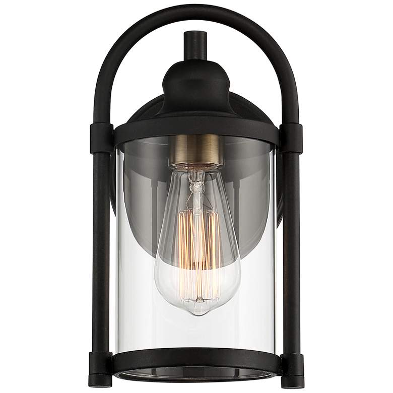 Image 4 Avani 10 1/4" High Black and Brass Outdoor Wall Light Set of 2 more views