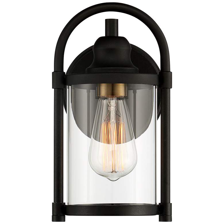 Image 5 Avani 10 1/4" High Black and Brass Outdoor Wall Light Set of 2 more views
