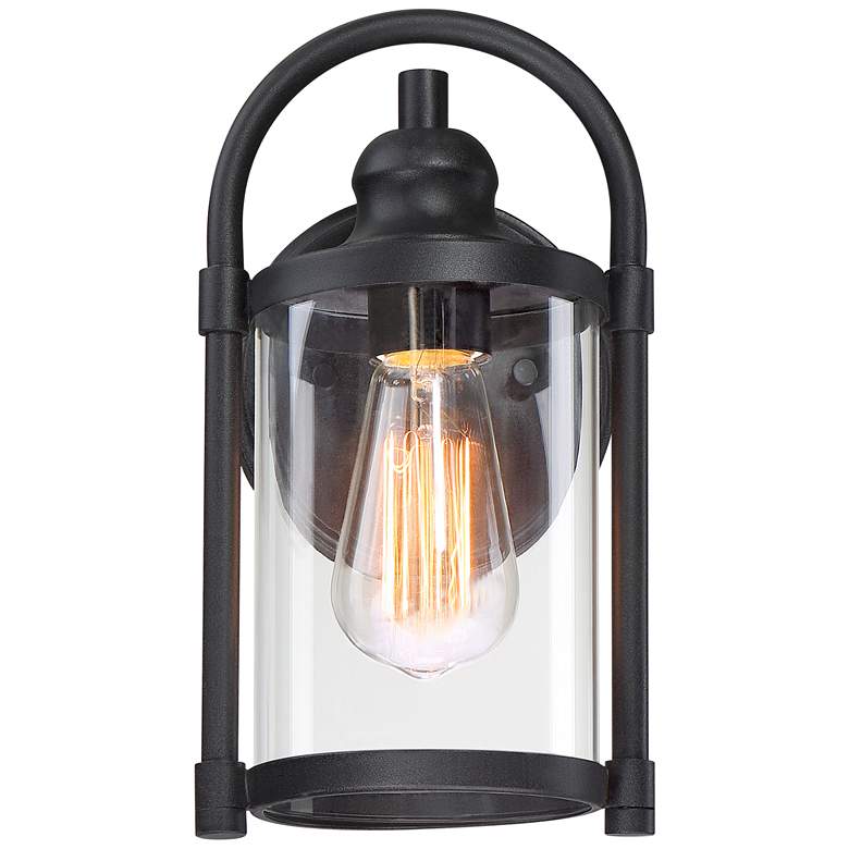 Image 3 Avani 10 1/4" High Black Finish Lantern Wall Sconces Set of 2 more views