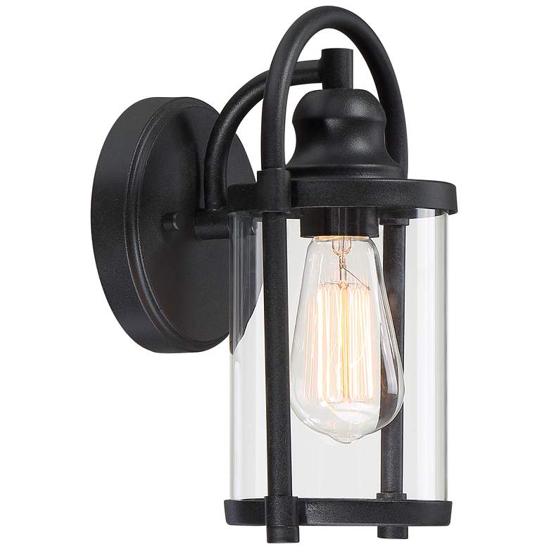 Image 4 Avani 10 1/4" High Black Finish Lantern Wall Sconces Set of 2 more views