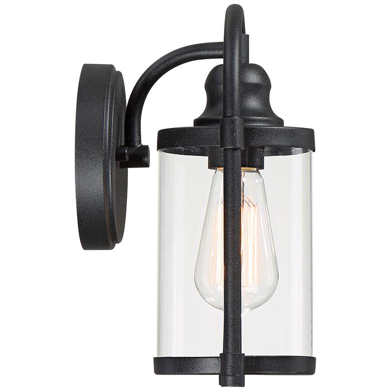 Image 5 Avani 10 1/4" High Black Finish Lantern Wall Sconces Set of 2 more views