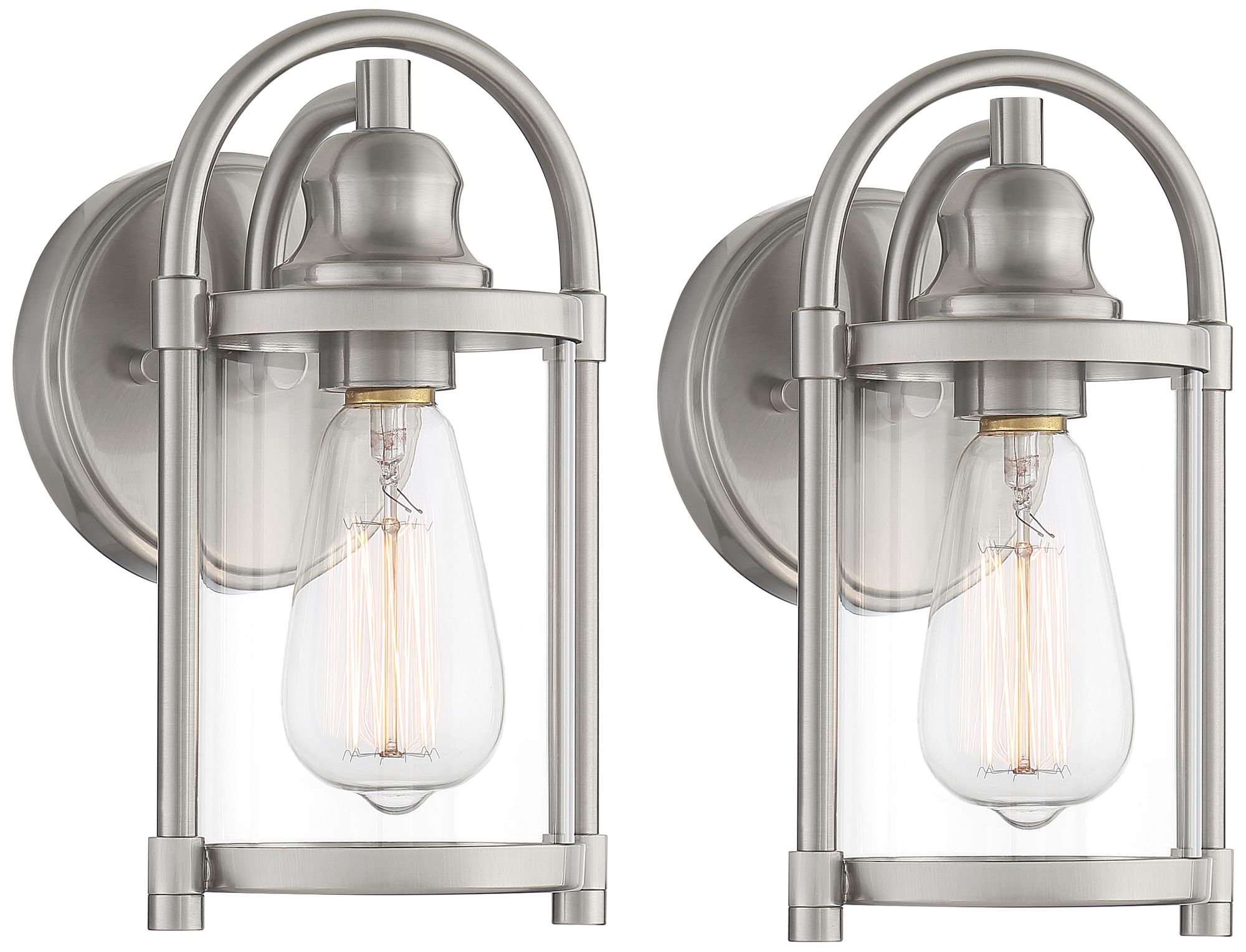 Avani 10 1/4" High Brushed Nickel Outdoor Wall Light Set of 2 306K2