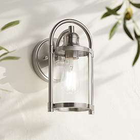 Image1 of Avani 10 1/4" High Brushed Nickel Outdoor Wall Light