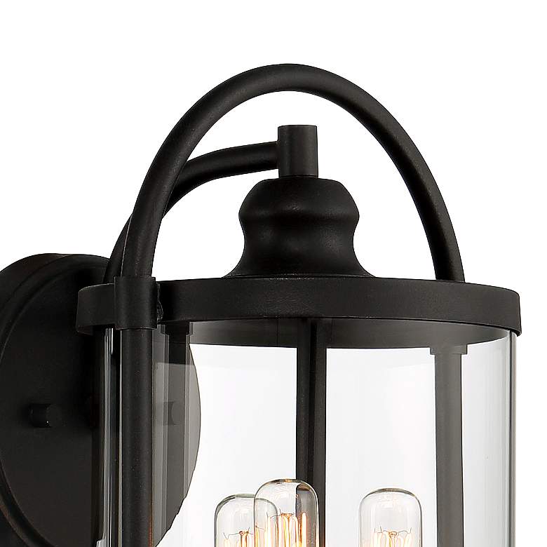 Image 3 Avani 13" High Black and Brass Outdoor Wall Lantern Light more views