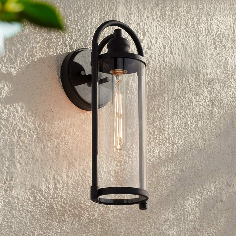 Image 7 Avani 15 1/2" High Black Outdoor Wall Light Set of 2 more views