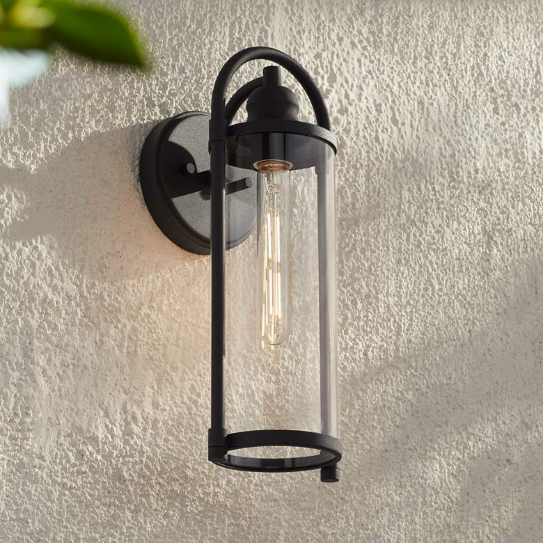 Image 1 Avani 15 1/2" High Black Outdoor Wall Light