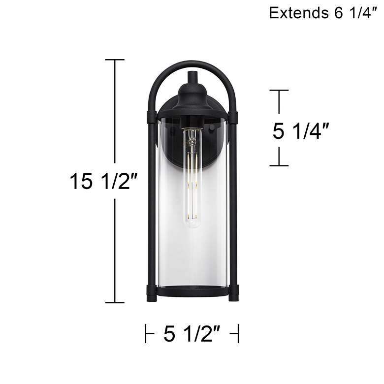 Image 7 Avani 15 1/2" High Black Outdoor Wall Light more views