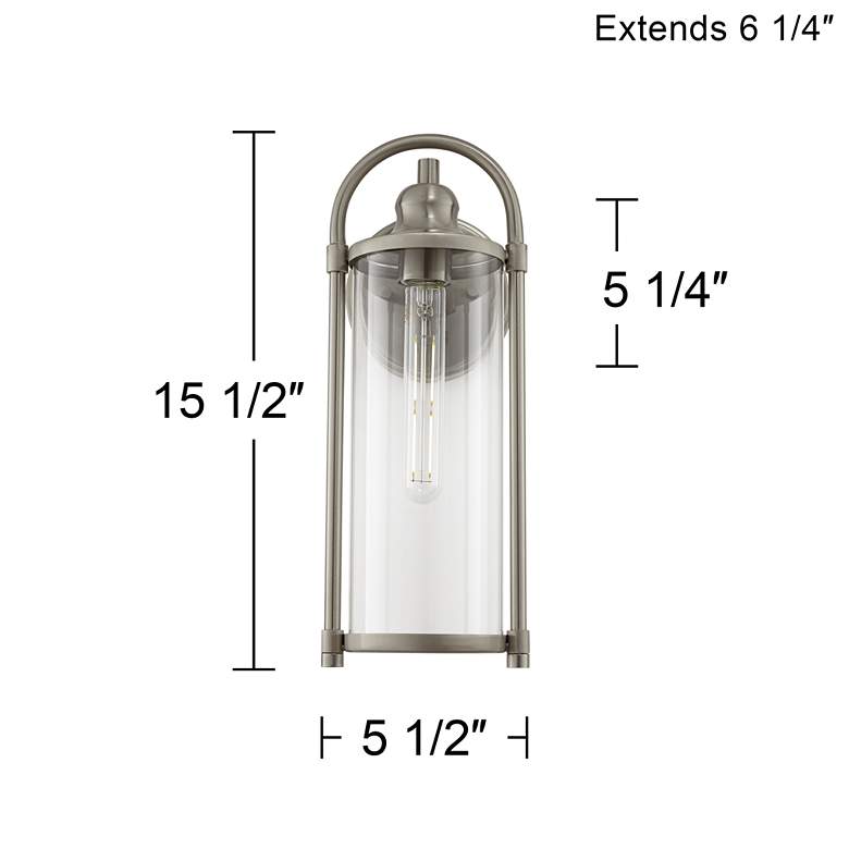 Image 7 Avani 15 1/2" High Brushed Nickel Indoor/Outdoor Wall Light more views