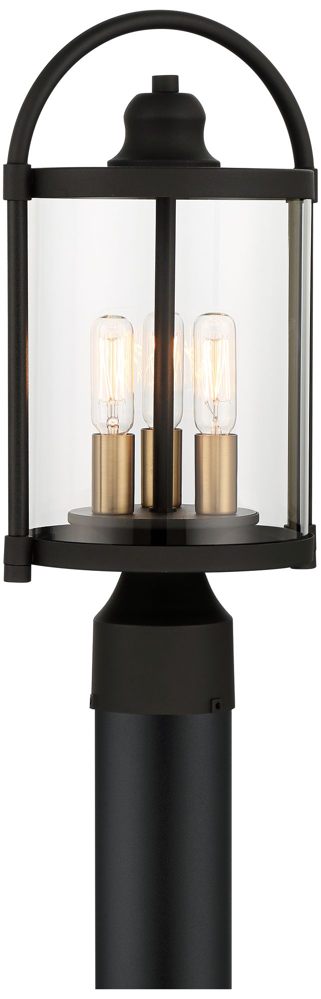 Avani 15 3/4" High Black and Brass Outdoor Post Light 88A85 Lamps Plus