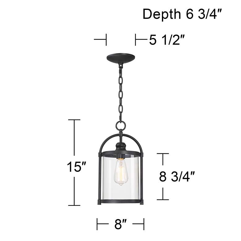 Image 6 Avani 15 inch High Black Outdoor Hanging Light more views