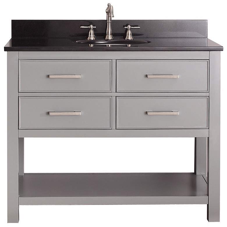 Image 3 Avanity Brooks 42" Black Top Gray Single Sink Vanity more views