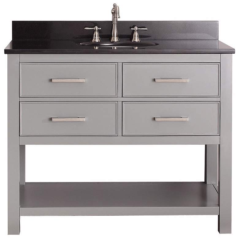 Image 3 Avanity Brooks 42 inch Black Top Gray Single Sink Vanity more views