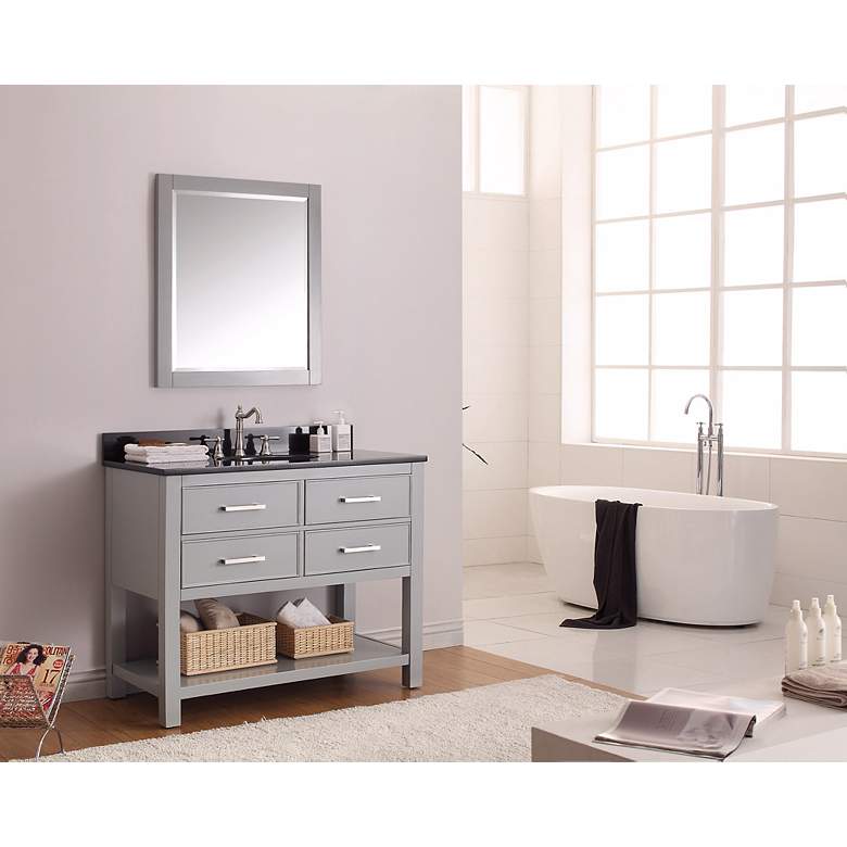 Image 4 Avanity Brooks 42 inch Black Top Gray Single Sink Vanity more views