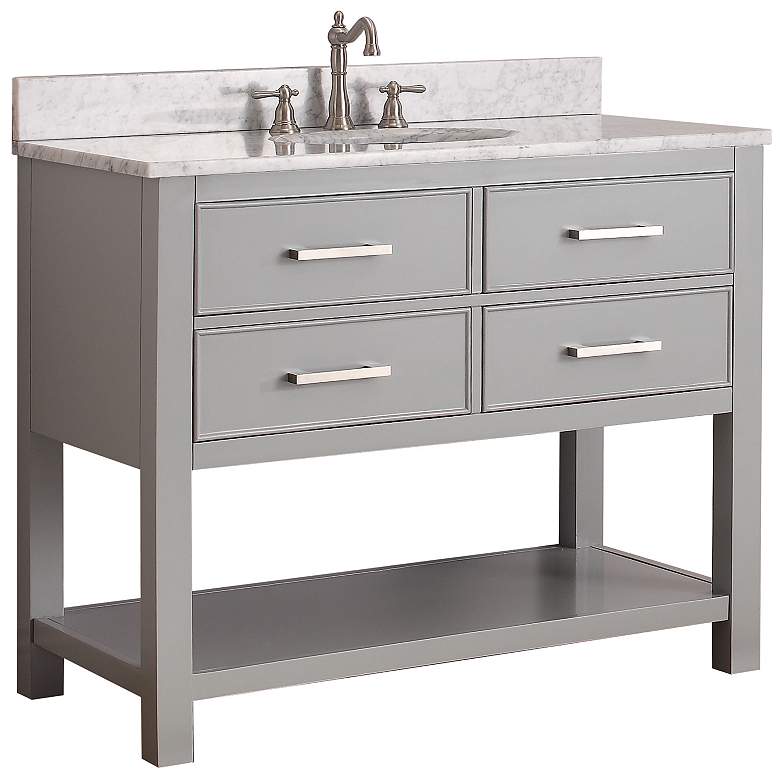 Image 2 Avanity Brooks 42 inch White Top Gray Single Sink Vanity