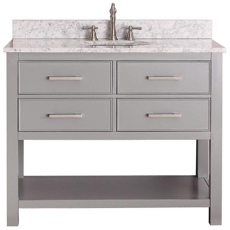 Image 3 Avanity Brooks 42" White Top Gray Single Sink Vanity more views
