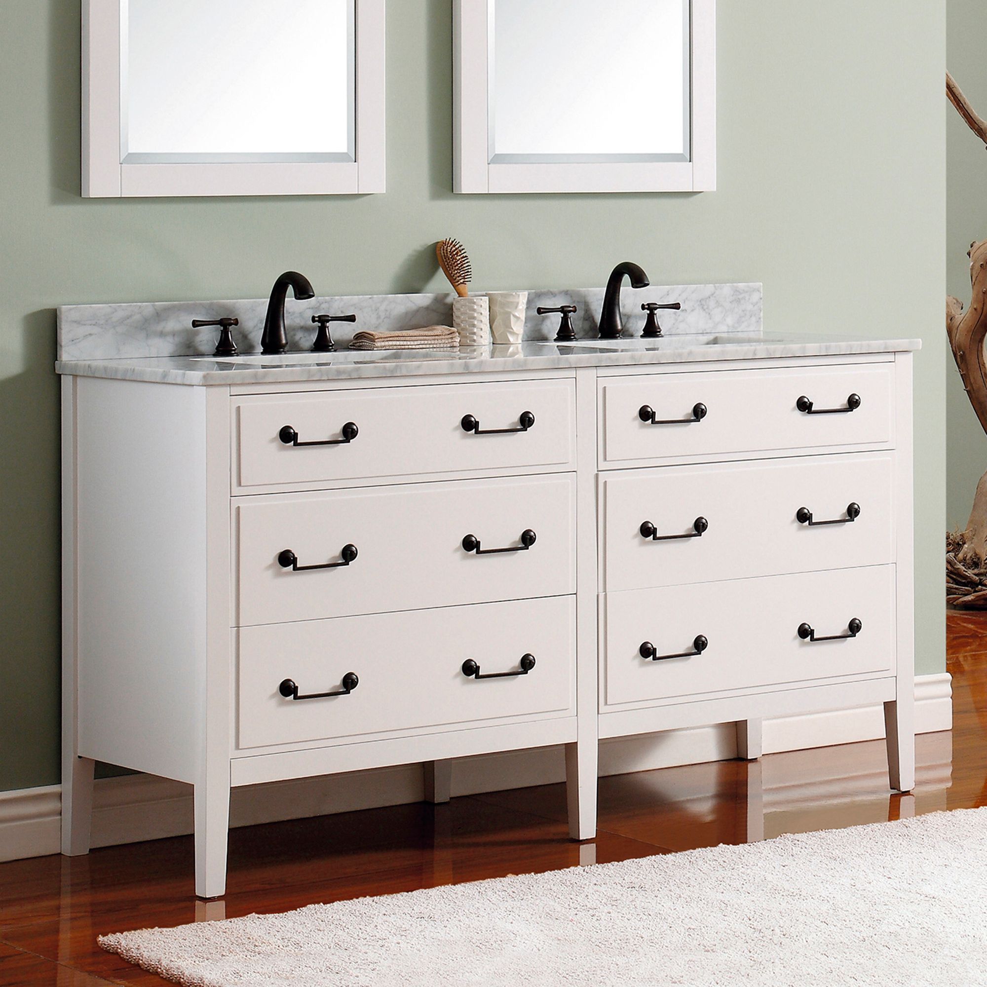 Double Sink, Contemporary, Bathroom Vanities, And Storage