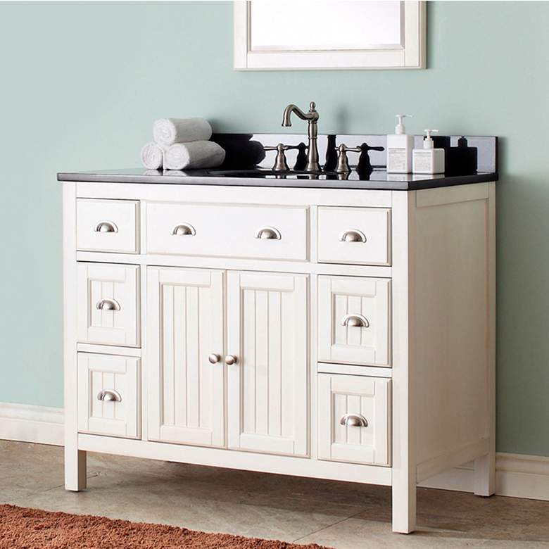 Image 1 Avanity Hamilton 42 inch Black Top French White Vanity