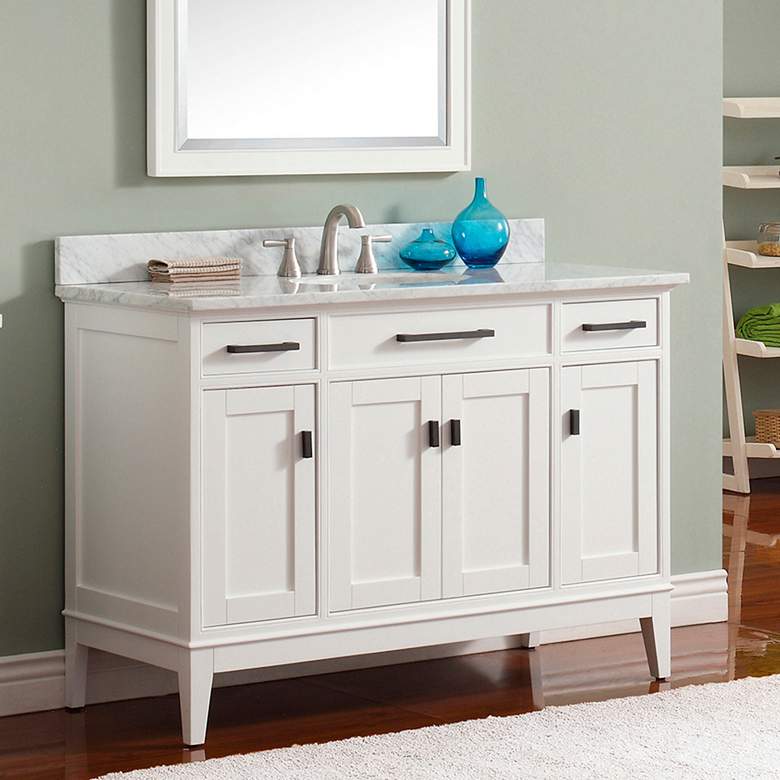 Image 1 Avanity Madison 49 inch Marble-Top White Single Sink Vanity