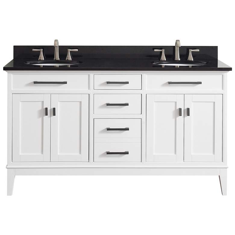 Image 1 Avanity Madison 61 inch Granite-Top White Double Sink Vanity