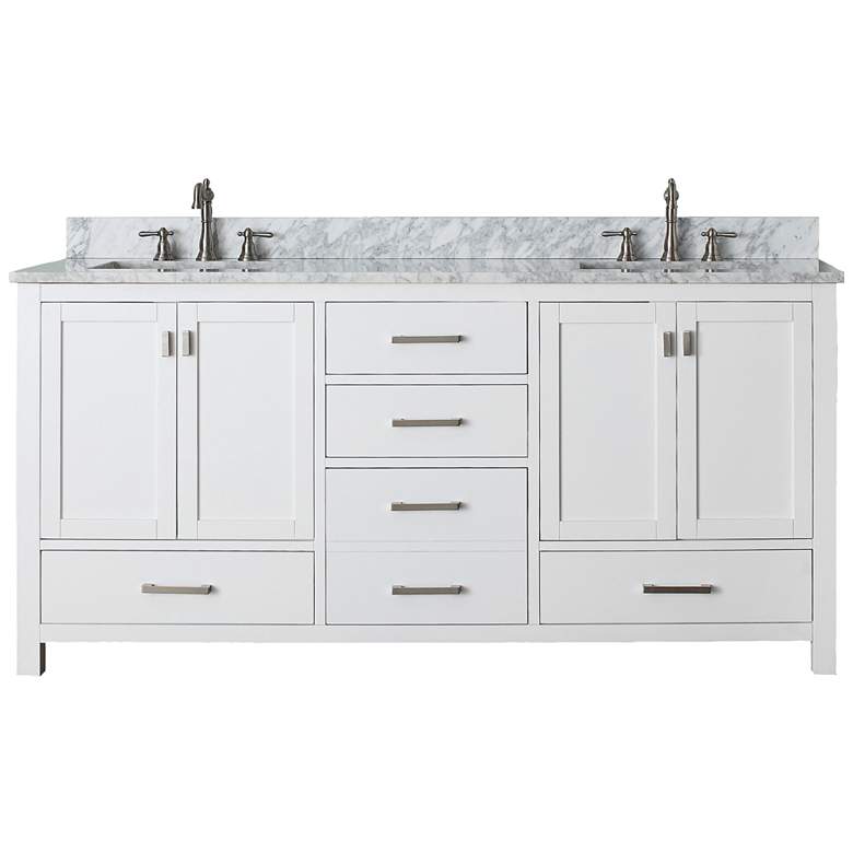 Image 1 Avanity Modero 72 inch Wide White Dual Sink Vanity Combo