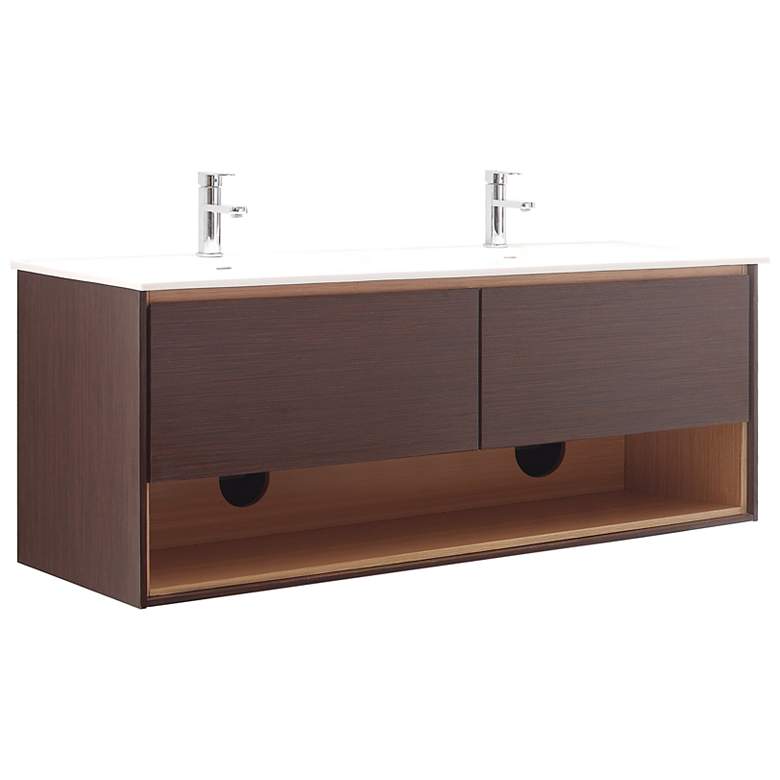 Image 1 Avanity Sonoma 63 inch White Top Iron Wood Double Sink Vanity