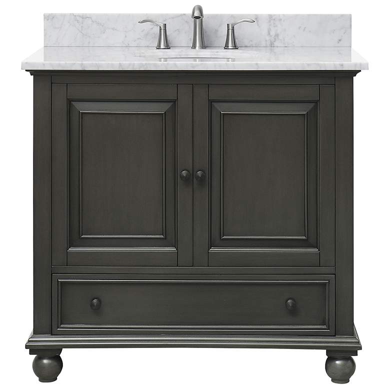 Image 2 Avanity Thompson Charcoal 37 inch Marble Single Sink Vanity