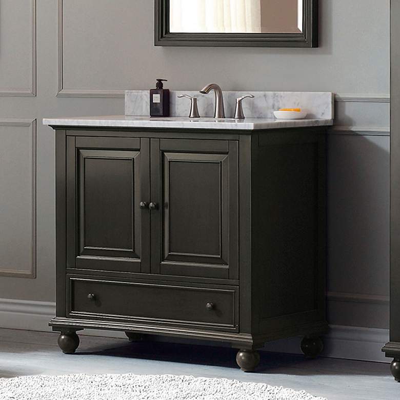 Image 1 Avanity Thompson Charcoal 37 inch Marble Single Sink Vanity