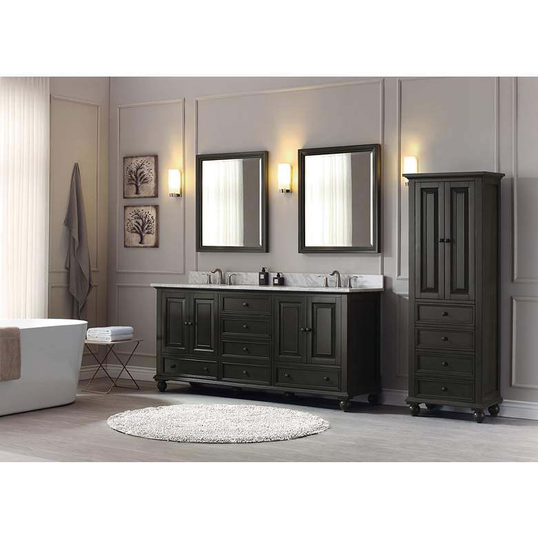 Avanity Thompson Charcoal 73 inch Marble Double Sink Vanity more views