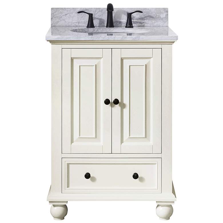 Image 1 Avanity Thompson White 25 inch Marble-Top Single Sink Vanity